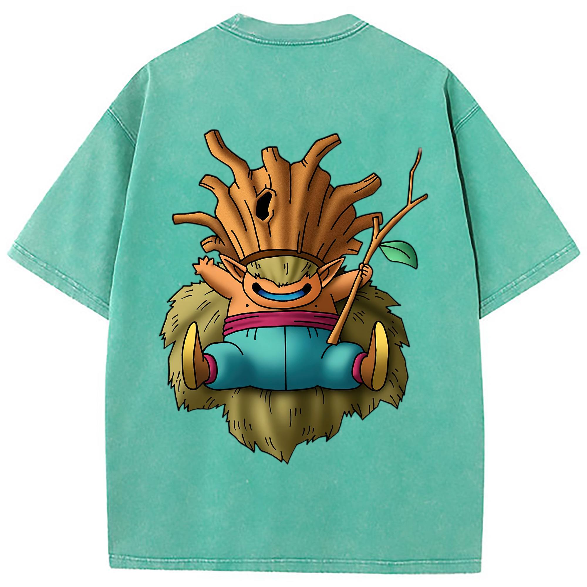 （画像用） ドラゴンクエスト Doragon Kuesuto Dragon Quest 綿100% ヴィンテージ風 半袖Tシャツ（背面プリント）
